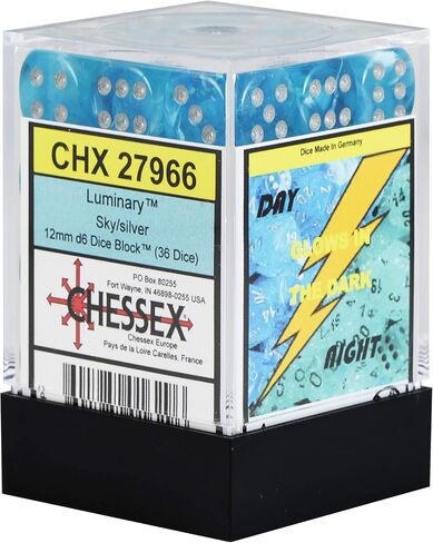 Chessex 27966 Dice, Sky W/Silver, 12 mm in Saudi Arabia