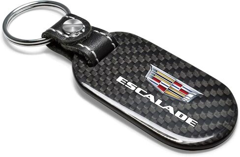 صورة iPick لسلسلة مفاتيح بشعار Cadillac Escalade من ألياف الكربون باللون الأسود الحقيقي، سلسلة مفاتيح مرخصة رسميًا حصريًا in Kuwait