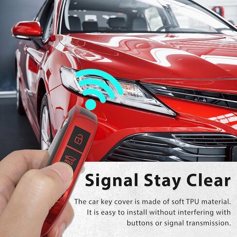 Car Key Cover for Kia Red Car Key Fob Case Fits for Kia K5 Gt K5 K4 Sorento Telluride Seltos Sportage 5 Buttons TPU Key Case with Leather Keychain in Saudi Arabia