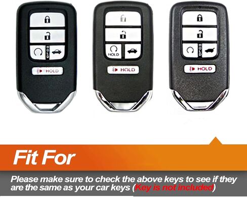Silicone Key Fob Cover Fit for Honda Civic Accord Pilot CR-V Insight Passport Smart 5 Buttons Keys | Car Accessories | Remote Key Protection Case - Black & Black in Saudi Arabia