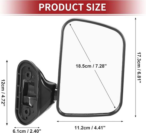 ACROPIX Manual Rearview Mirror Glass Door Side Wing Mirror Left and Right for Toyota Hilux 1988-2005 - Pack of 2 in Saudi Arabia
