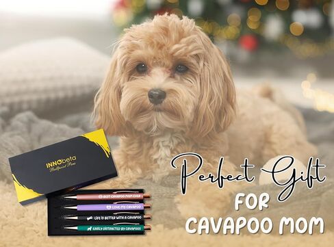 هدايا InnoBeta Cavapoo للنساء والفتيات، مجموعة أقلام حبر جاف مكونة من 4 قطع، Cavapoo Stuff لمحبي Cavapoo، هدايا الأم Cavapoo لأعياد الميلاد، عيد الميلاد in Kuwait