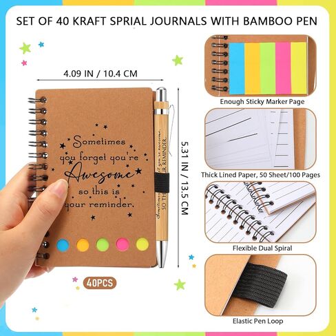 Chuangdi 20 Sets CNA Week Appreciation Gifts Inspirational Pastel Notebook Journal with Sticky Notepad and Pen Bulk Nurses Thank You Gifts for Healthcare Worker Medical Practitioner in Saudi Arabia