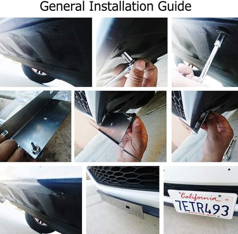 iJDMTOY No Drill Front License Plate Mounting Bracket Relocator Compatible with 2013-2014 Ford Mustang in Saudi Arabia