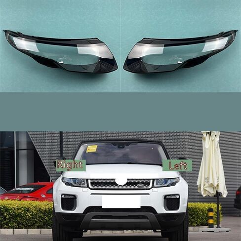 متوافق مع غطاء المصباح الأمامي Range R-over Evoque 2012-2018 | غلاف تلقائي للعدسة الشفافة | بولي كربونات | سهولة التركيب (يسار) in Kuwait