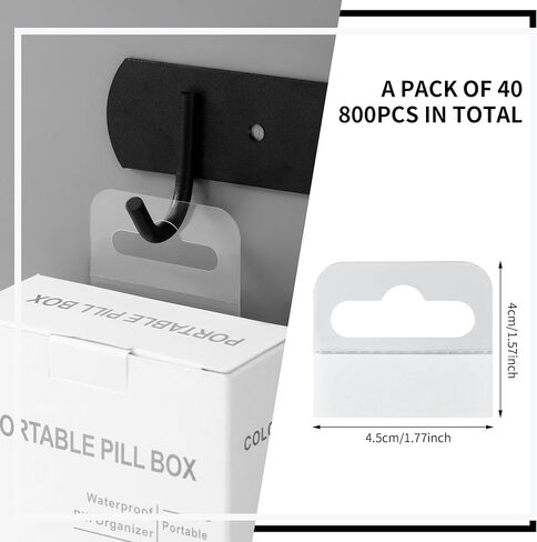 800 Pieces Slot Hole Hang Tags Self Adhesive Hanging Tabs Plastic Retail Hang Clear Tabs Adhesive Sticker for Store Display(Wide Slot Hole,1.77 x 1.57Inch) in Saudi Arabia