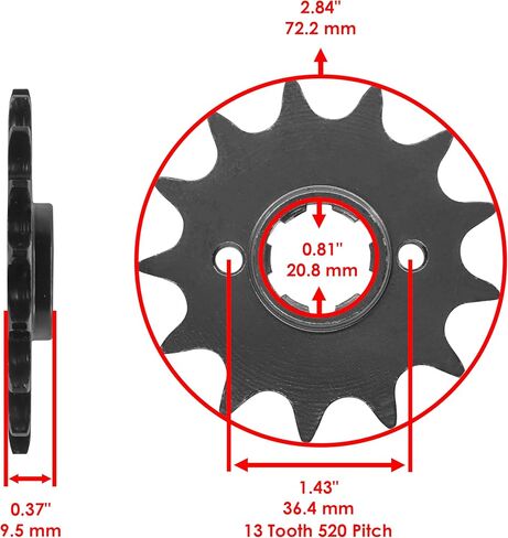 Caltric Steel O-Ring Drive Chain & Sprocket Kit Compatible with Honda ATC250R 1986 / TRX250R 1986 1987 in Kuwait