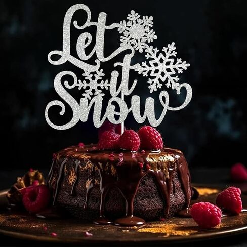 Sliver Let It Snow Cake Topper Glittery Snowflake Cake Decorations Winter Baby Shower Cake Toppers Let It Snow Decor Snowflake Cake Decorations Winter Onderland Party Decorations Girl in Saudi Arabia