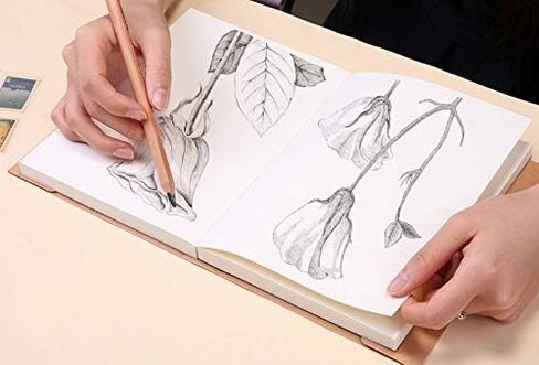 دفتر رسم وكتاب رسم بغلاف كرافت - مجموعة من كتابين رسم سادة فارغين - ورق سميك 125 جم مقاس A5، ورق 150 × 210 مم مثالي للرسم والرسم - 128 ورقة/256 صفحة - فتحة 180 درجة، قطعتان in Kuwait