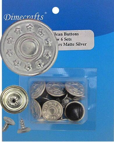 14 mm No-sew Metal Tack Jean Buttons Ct. 6 (Stars Silver) Save a Pair of Button-Fly Jeans from The Trash in Saudi Arabia