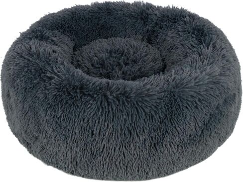 Best Pet Supplies Round Calming Dog Bed with Plush Faux Fur Fabric, Anti-Anxiety Cushion for Indoor Pets, Slip-Resistant Base, Soft Ergonomic Support - Caramel, 24x24x7'' in Saudi Arabia
