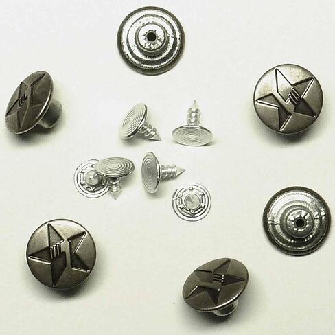 14 mm No-sew Metal Tack Jean Buttons Ct. 6 (Stars Silver) Save a Pair of Button-Fly Jeans from The Trash in Saudi Arabia