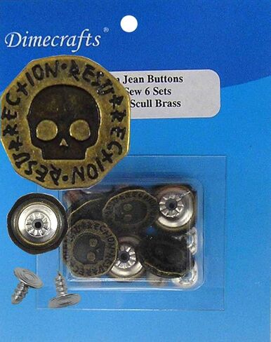 14 mm No-sew Metal Tack Jean Buttons Ct. 6 (Stars Silver) Save a Pair of Button-Fly Jeans from The Trash in Saudi Arabia