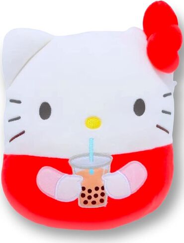 Squishmallows Official Kellytoy Plush Squishy Soft 8 inch Hello Kitty with Boba in Saudi Arabia