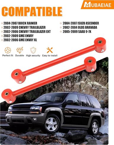 4 pcs Rear Upper & Lower Control Arms Kit – Fits 2002-09 Chevy Trailblazer/Ext, GMC Envoy/XL/XUV, Buick Rainier, Oldsmobile Bravada & Saab 9-7X – Direct Replacement Rear Trailing Arms in Saudi Arabia