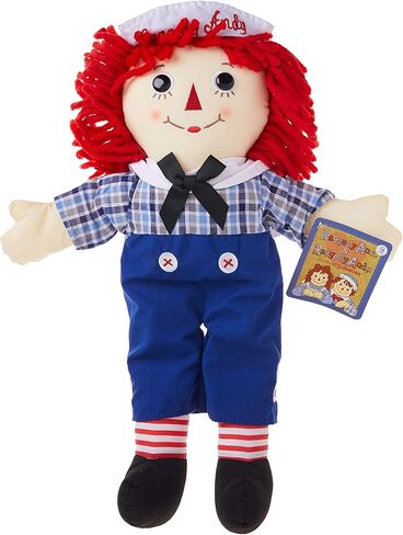 Aurora® Timeless Raggedy Ann & Raggedy Andy® دمية Raggedy Andy الكلاسيكية المحشوة - ذكريات عزيزة - لعب دائم - متعددة الألوان 17 بوصة in Saudi Arabia