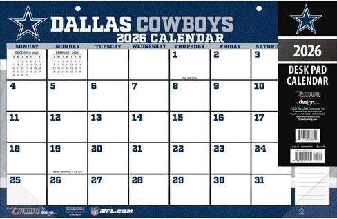 Dallas Cowboys 2026 17x11 Desk Calendar (26998901035) in Saudi Arabia