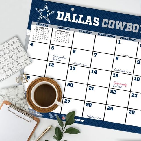 Dallas Cowboys 2026 17x11 Desk Calendar (26998901035) in Saudi Arabia