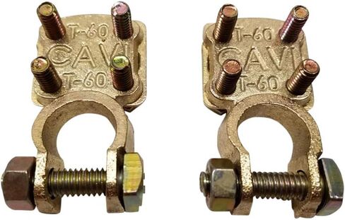 Ter-Mex TM10-2X أطراف بطارية علوية من النحاس الصلب ينتهي بـ 3 براغي شديدة التحمل (عبوة من 2) in Saudi Arabia