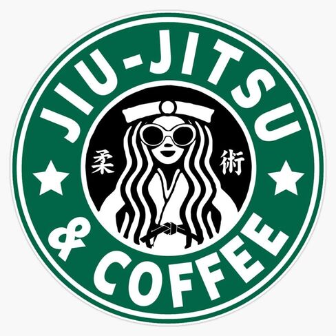 Generic Jiu Jitsu and Coffee - ملصق جيو جيتسو البرازيلي المضحك مقاس 5 بوصات in Kuwait