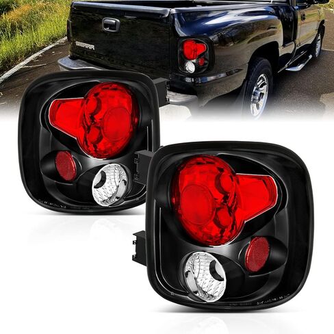 AmeriLite Black Replacement Brake Tail Lights For Chevy Silverado : GMC Sierra - Passenger and Driver Side in Saudi Arabia
