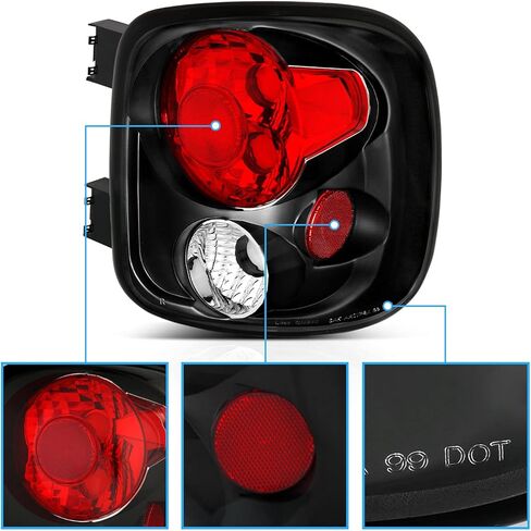AmeriLite Black Replacement Brake Tail Lights For Chevy Silverado : GMC Sierra - Passenger and Driver Side in Saudi Arabia
