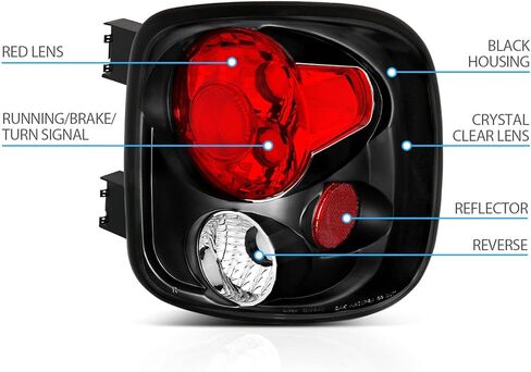 AmeriLite Black Replacement Brake Tail Lights For Chevy Silverado : GMC Sierra - Passenger and Driver Side in Saudi Arabia