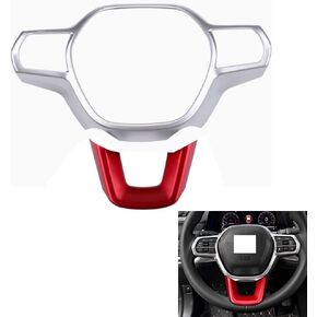 Center Console Dashboard Steering Wheel Buttons Cover Trim Car Interior Accessories Decoration for Honda Civic CR-V HR-V Pilot Passport 2022 2023 2024 2025 2026 (Black&red) in Saudi Arabia
