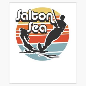 Salton Sea California water ski retro waterskiing Window Water Bottle Bumper Sticker Decal 5" in Saudi Arabia