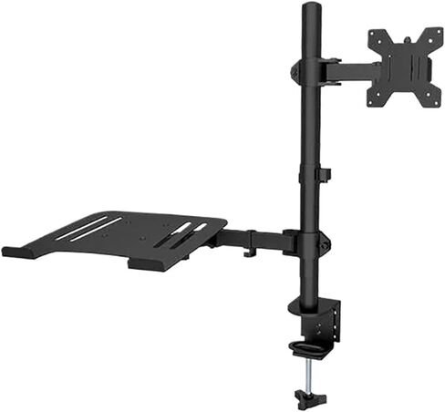 M074 Dual LCD Monitor Desk Stand, Fully Adjustable, with Additional Laptop Tray in Saudi Arabia