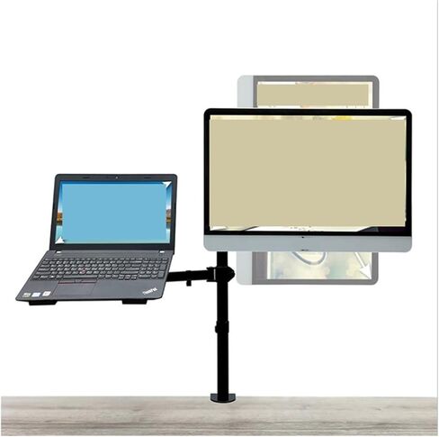 M074 Dual LCD Monitor Desk Stand, Fully Adjustable, with Additional Laptop Tray in Saudi Arabia