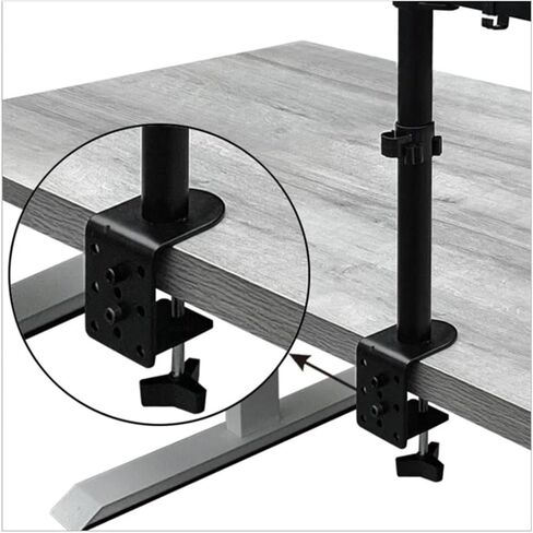 M074 Dual LCD Monitor Desk Stand, Fully Adjustable, with Additional Laptop Tray in Saudi Arabia