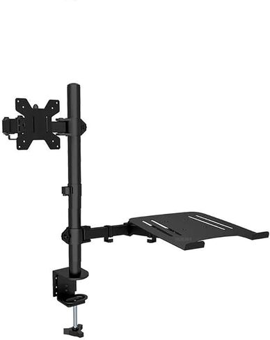 M074 Dual LCD Monitor Desk Stand, Fully Adjustable, with Additional Laptop Tray in Saudi Arabia