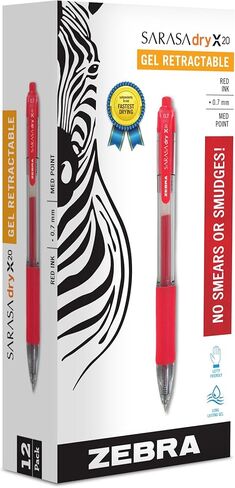 Zebra Pen Sarasa Retractable Gel Pen, Medium Point, 0.7mm, Black Ink, 5-Pack in Saudi Arabia