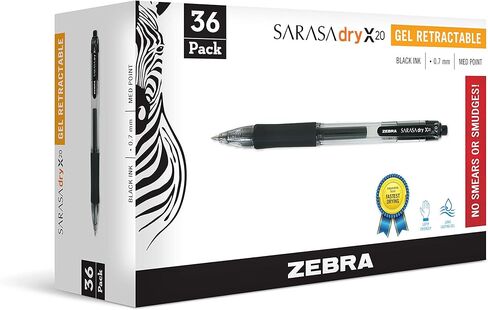 Zebra Pen Sarasa Retractable Gel Pen, Medium Point, 0.7mm, Black Ink, 5-Pack in Saudi Arabia