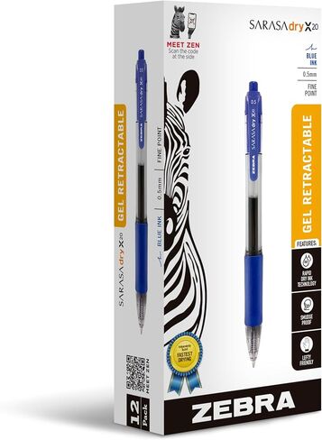 Zebra Pen Sarasa Retractable Gel Pen, Medium Point, 0.7mm, Black Ink, 5-Pack in Saudi Arabia