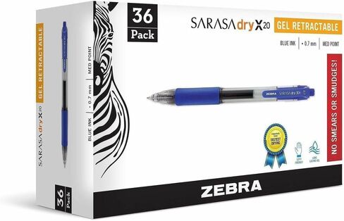 Zebra Pen Sarasa Retractable Gel Pen, Medium Point, 0.7mm, Black Ink, 5-Pack in Saudi Arabia