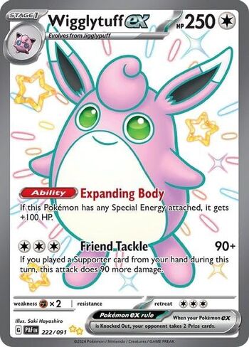 Pokemon – Wigglytuff ex 222/091 - Paldean Fates – Full Art Shiny – Holo Foil Card in Saudi Arabia