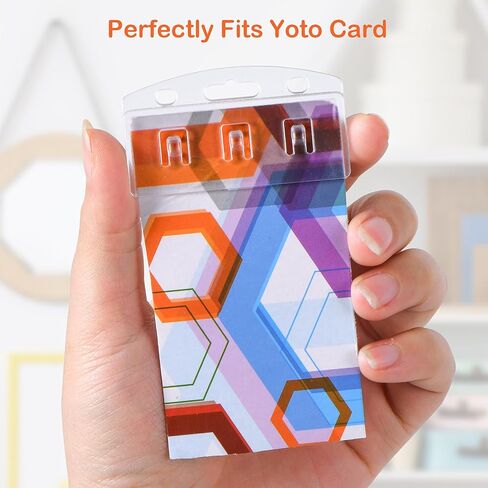 12 Pcs Half Card Badge Holder for Yoto Cards, Card Display Organizer Compatible with Yoto Card, Vertical Card Holder with 8 pcs Keyring, 3 Ring Loops Removable Card Holder for Kids Travel Organizer in Saudi Arabia