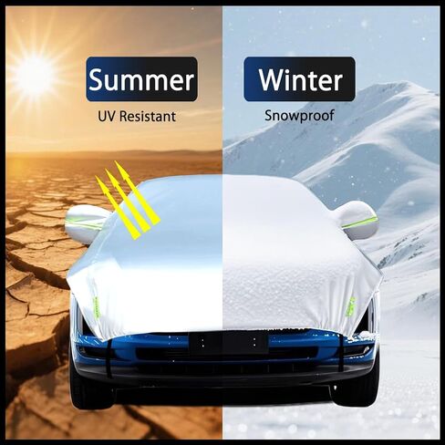 Half Car Cover Car Cover for Sunshade Half Car Body Cover Snow Cover Waterproof Universal 210D with Cotton (SUV) in Saudi Arabia