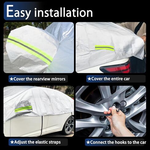 Half Car Cover Car Cover for Sunshade Half Car Body Cover Snow Cover Waterproof Universal 210D with Cotton (SUV) in Saudi Arabia