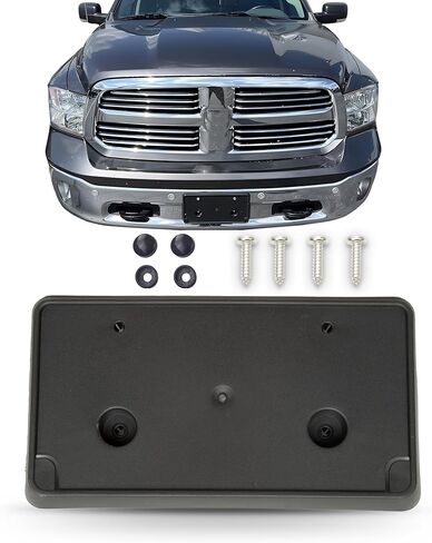 حامل دعامات لوحة ترخيص المصد الأمامي يناسب 2013-2018 Ram 1500,2019-2024 1500 Classic، (المصد الفولاذي فقط)، لـ CH1068127 68141643AA، (قد لا يناسب الطراز الخاص بك. انظر الصورة 2 لمزيد من التفاصيل) in Kuwait