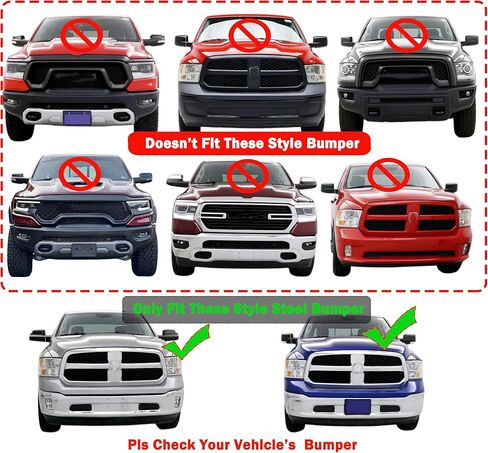 حامل دعامات لوحة ترخيص المصد الأمامي يناسب 2013-2018 Ram 1500,2019-2024 1500 Classic، (المصد الفولاذي فقط)، لـ CH1068127 68141643AA، (قد لا يناسب الطراز الخاص بك. انظر الصورة 2 لمزيد من التفاصيل) in Kuwait