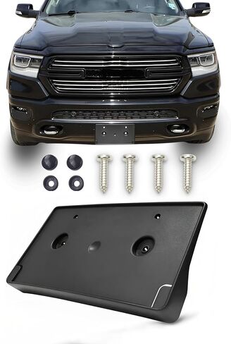 حامل دعامات لوحة ترخيص المصد الأمامي يناسب 2013-2018 Ram 1500,2019-2024 1500 Classic، (المصد الفولاذي فقط)، لـ CH1068127 68141643AA، (قد لا يناسب الطراز الخاص بك. انظر الصورة 2 لمزيد من التفاصيل) in Kuwait