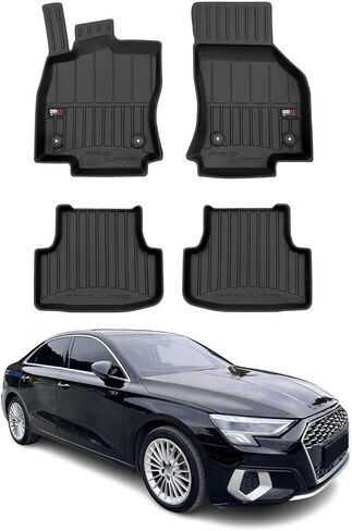 OMAC Premium Floor Mats for for Audi A3 2022-2024 Black 4Pcs TPE Rubber in Saudi Arabia