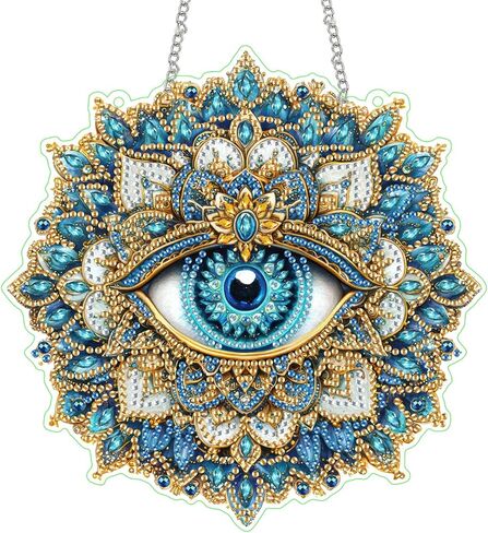 Hanging Diamond Art Kits for Adults Pendant Tree, Special Shaped Crystal DIY Diamond Painting Kit, Acrylic Board Wreath Pendants Double Sided, Home Decor 7.48 x 7.32 Inch D182 in Saudi Arabia