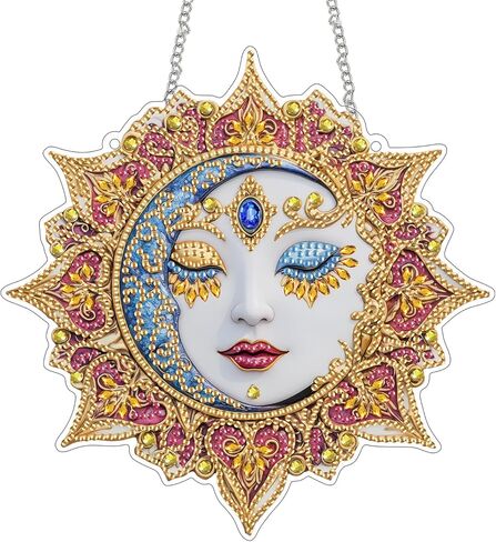 Hanging Diamond Art Kits for Adults Pendant Tree, Special Shaped Crystal DIY Diamond Painting Kit, Acrylic Board Wreath Pendants Double Sided, Home Decor 7.48 x 7.32 Inch D182 in Saudi Arabia