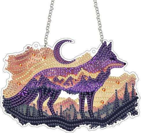 Hanging Diamond Art Kits for Adults Pendant Tree, Special Shaped Crystal DIY Diamond Painting Kit, Acrylic Board Wreath Pendants Double Sided, Home Decor 7.48 x 7.32 Inch D182 in Saudi Arabia