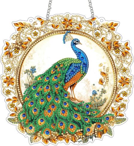 Hanging Diamond Art Kits for Adults Pendant Tree, Special Shaped Crystal DIY Diamond Painting Kit, Acrylic Board Wreath Pendants Double Sided, Home Decor 7.48 x 7.32 Inch D182 in Saudi Arabia
