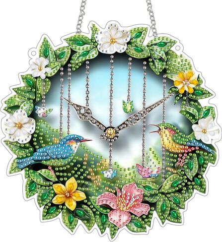 Hanging Diamond Art Kits for Adults Pendant Tree, Special Shaped Crystal DIY Diamond Painting Kit, Acrylic Board Wreath Pendants Double Sided, Home Decor 7.48 x 7.32 Inch D182 in Saudi Arabia